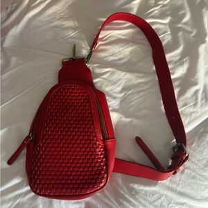 NWT Anthropologie x Urban Originals red leather over the shoulder crossbody bag
